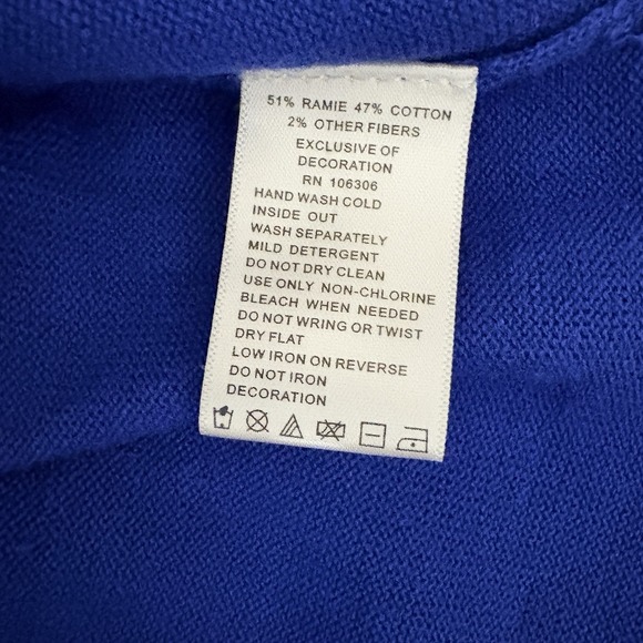 Quacker Factory Womens 1X Blue‎ Gold Metallic Beaded Anchor Sweater Nautical Art - Picture 7 of 7